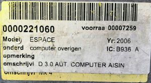 Renault Espace IV Komputer / Sterownik ECU i komplet kluczy 8200306333