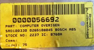 Rover 75 Kit centralina motore ECU e serratura 0265108045