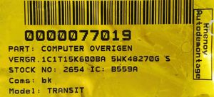 Ford Transit Komputer / Sterownik ECU i komplet kluczy 1C1T15K60BA