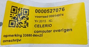 Suzuki Celerio Kit calculateur ECU et verrouillage 33680-84M20