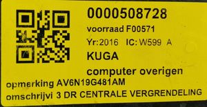 Ford Kuga III Kit calculateur ECU et verrouillage AV6N-19G481-AM