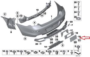 BMW 6 F06 Gran coupe Support de plaque d'immatriculation 7293748