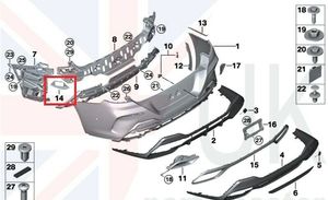 BMW 8 G15 Smorzatore/ammortizzatore d’urto per paraurti posteriore 8094416