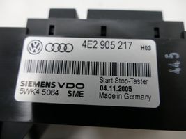 Audi A8 S8 D3 4E Interruttore a pulsante start e stop motore 4E2905217