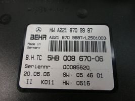 Mercedes-Benz S W221 Oro kondicionieriaus/ šildymo valdymo blokas A2218709987