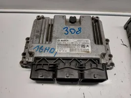 Peugeot 308 Komputer / Sterownik ECU i komplet kluczy 9808016480