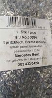 Mercedes-Benz C W203 Couvercle anti-poussière disque de plaque de frein arrière 2034230420