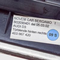 Audi A8 S8 D3 4E Takaoven ikkunan kytkimen kehys 4E0867420