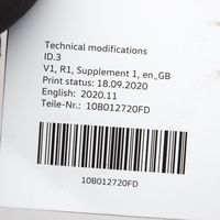 Volkswagen ID.3 Instrukcja obsługi 10A012720AA