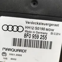 Audi A5 8T 8F Jednostka sterująca dachem kabrioletu 8F0959255