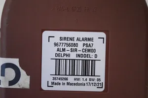 Peugeot 3008 II Alarmes antivol sirène 9677756080