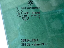 Volkswagen PASSAT B8 Rear door window glass 3G9845026E