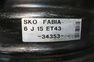 Skoda Fabia Mk2 (5J) Стальной штампованный обод (ободья) колеса R 15 