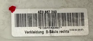 Audi A8 S8 D3 4E (B) statramsčio apdaila (viršutinė) 4E0867240S