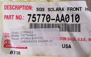 Toyota Solara Copertura modanatura barra di rivestimento del tetto 75770AA010