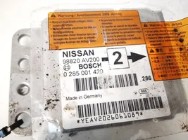 Nissan Primera Capteur de collision / impact de déploiement d'airbag 89920av800