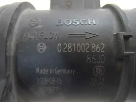 Opel Agila B Przepływomierz masowy powietrza MAF 0281002862