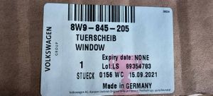 Audi A4 S4 B9 Rear door window glass 8W9845205