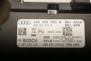 Audi A6 S6 C7 4G Nopeusmittari (mittaristo) 4G8920931N