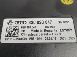 Audi TT TTS RS Mk3 8S Ilmastointi-lämmityslaitteen ohjausjärjestelmä 8S0820047