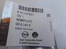 Opel Movano A Gamintojo ženkliukas/ modelio raidės 91167831