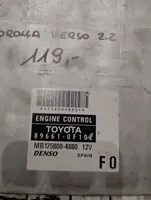 Toyota Corolla Verso E121 Komputer / Sterownik ECU silnika 89661-0F102