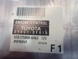 Toyota Corolla Verso E121 Unité de commande, module ECU de moteur 896610F010