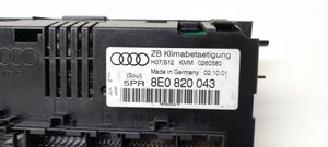 Audi A4 S4 B6 8E 8H Unité de contrôle climatique 8E0820043