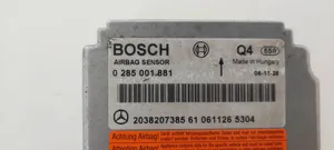 Mercedes-Benz C W203 Oro pagalvių valdymo blokas 2038207385