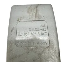 Volkswagen Touareg I Middle seatbelt buckle (rear) 7L0857822B