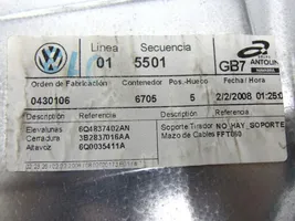 Volkswagen Polo IV 9N3 Meccanismo di sollevamento del finestrino anteriore senza motorino 6Q4837756