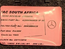 Mercedes-Benz C AMG W205 Tapicerka klapy tylnej / bagażnika A2056940025