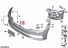 BMW 5 G30 G31 Modanatura separatore del paraurti anteriore 7349589