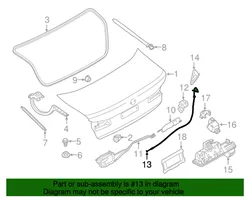 BMW 5 G30 G31 Maniglia interna di rilascio/apertura del portellone posteriore 51247366400