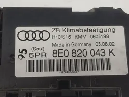Audi A4 S4 B6 8E 8H Centralina del climatizzatore 8E0820043K
