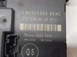 Mercedes-Benz CLS C218 AMG Unité de commande / module de verrouillage centralisé porte 2198200326