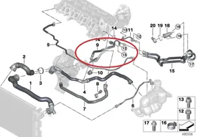 BMW 2 F45 Tuyau de liquide de refroidissement moteur 