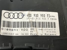 Audi A8 S8 D3 4E Compteur de vitesse tableau de bord 4E0920950FX