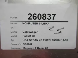 Volkswagen PASSAT B7 Moottorin ohjainlaite/moduuli (käytetyt) 