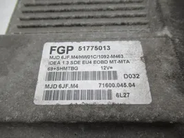 Fiat Idea Unité de commande, module ECU de moteur 51775013