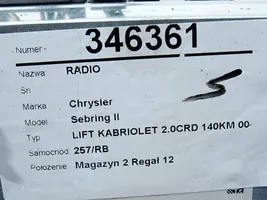Chrysler Sebring (JS) Radio/CD/DVD/GPS-pääyksikkö P05064143AG