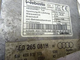 Audi A8 S8 D3 4E Pompe de circulation d'eau, chauffage auxiliaire Webasto 4E0265081H