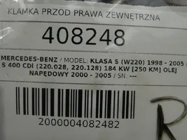 Mercedes-Benz S W220 Klamka zewnętrzna drzwi przednich 