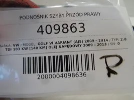 Volkswagen Golf VI Priekinio el. lango pakėlimo mechanizmo komplektas 1K5837402AS