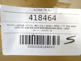 Lexus RC Szyba tylna 