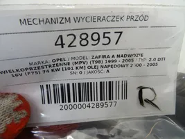 Opel Zafira A Etupyyhkimen vivusto ja moottori 
