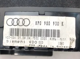 Audi A3 S3 8P Spidometras (prietaisų skydelis) 8P0920930K