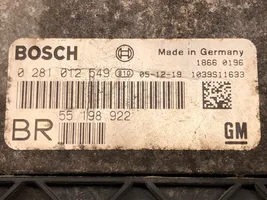 Opel Zafira B Unité de commande, module ECU de moteur 0281012549