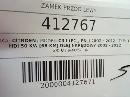 Citroen C3 Zamek drzwi przednich 