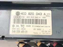 Audi A8 S8 D3 4E Sisätuulettimen ohjauskytkin 4E0820043A